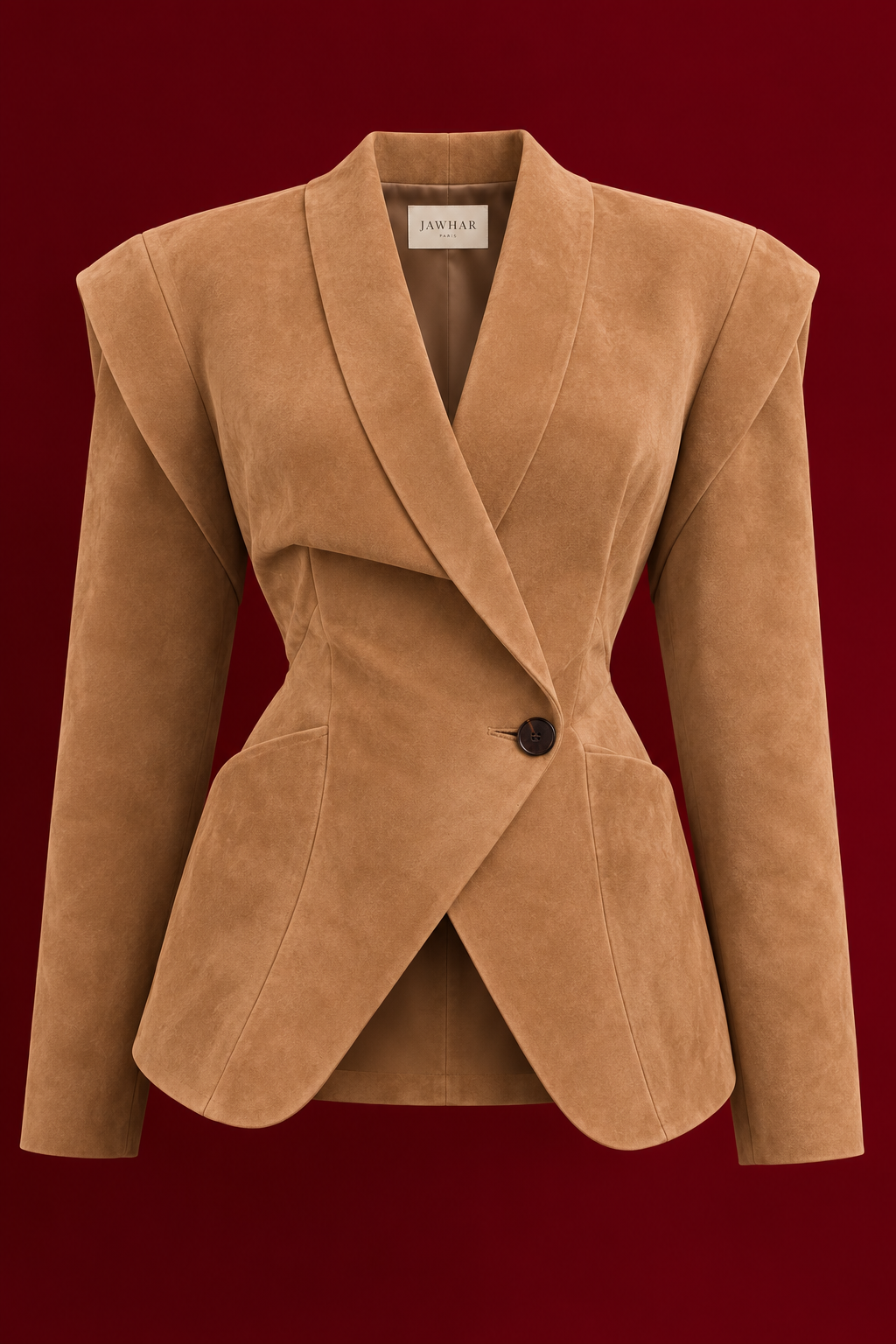 Blazer Suédine Camel Structuré