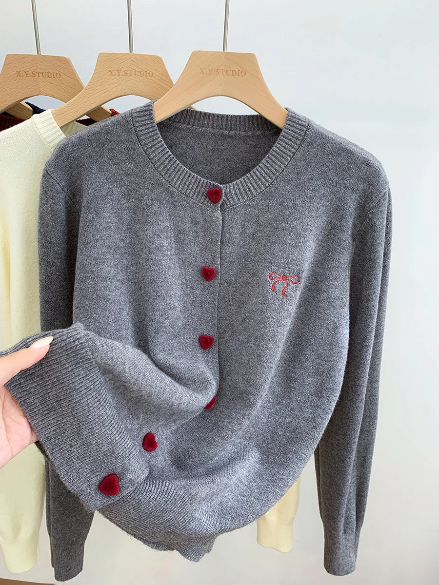 Cardigan Cœur Brodé