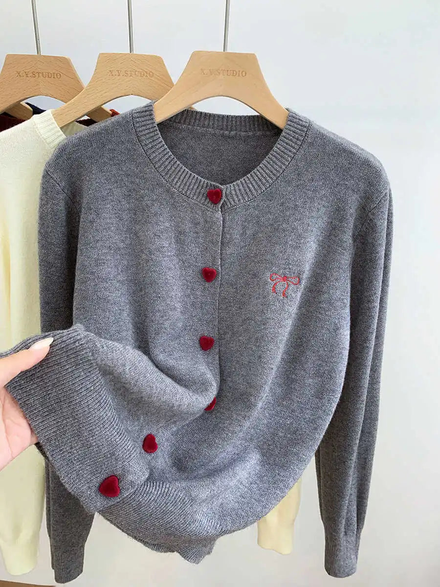 Cardigan Cœur Brodé