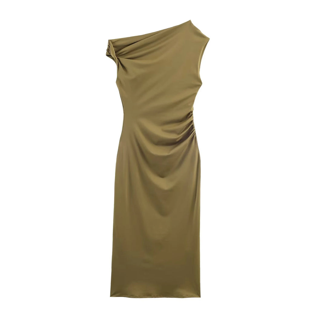 Robe Drapée Asymétrique