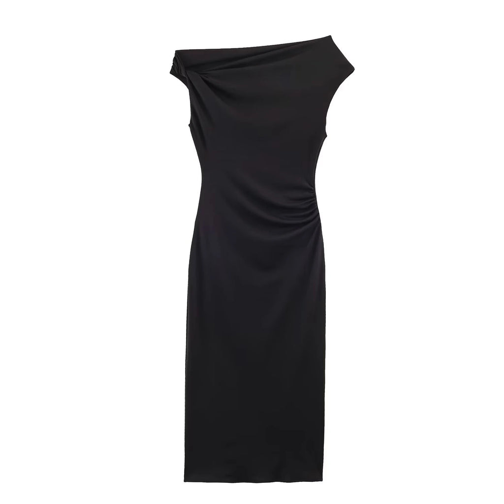 Robe Drapée Asymétrique