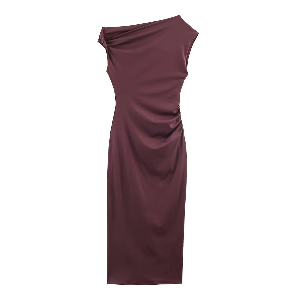 Robe Drapée Asymétrique