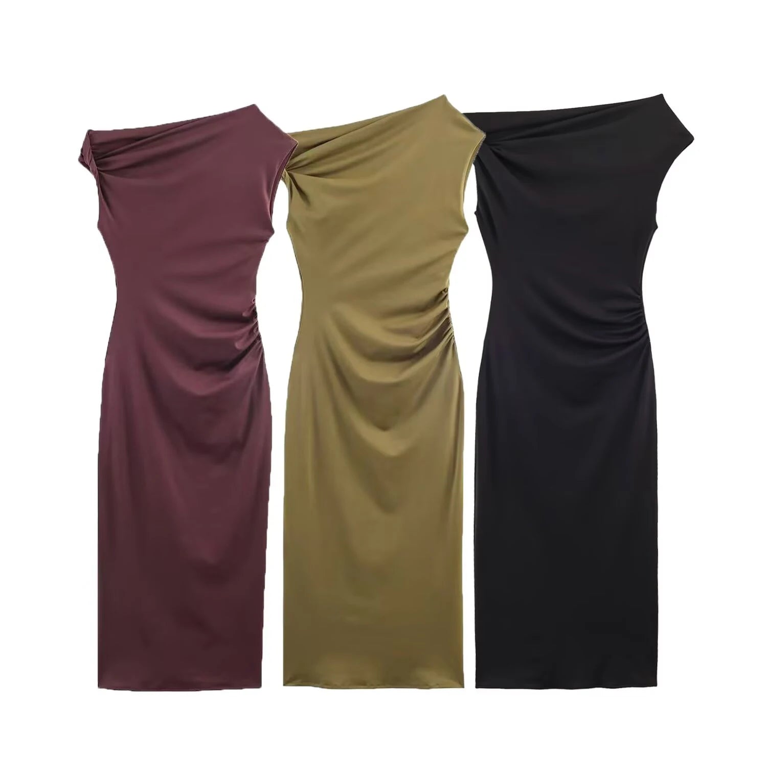 Robe Drapée Asymétrique